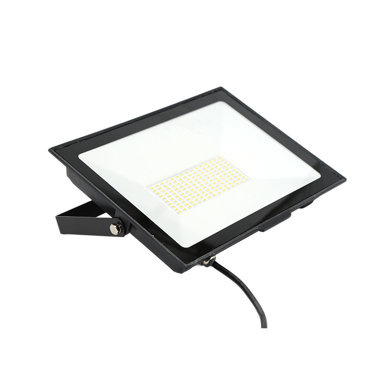 How do LED floodlights achieve high-brightness, comfortable lighting in industrial plants?